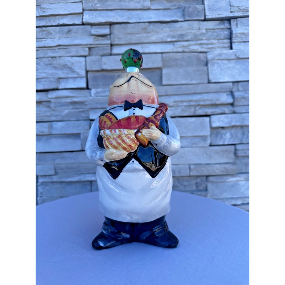 Ceramic Butler Waiter Oil Vinegar Bottle Decanter Tracy Flickinger NO SPOUT
